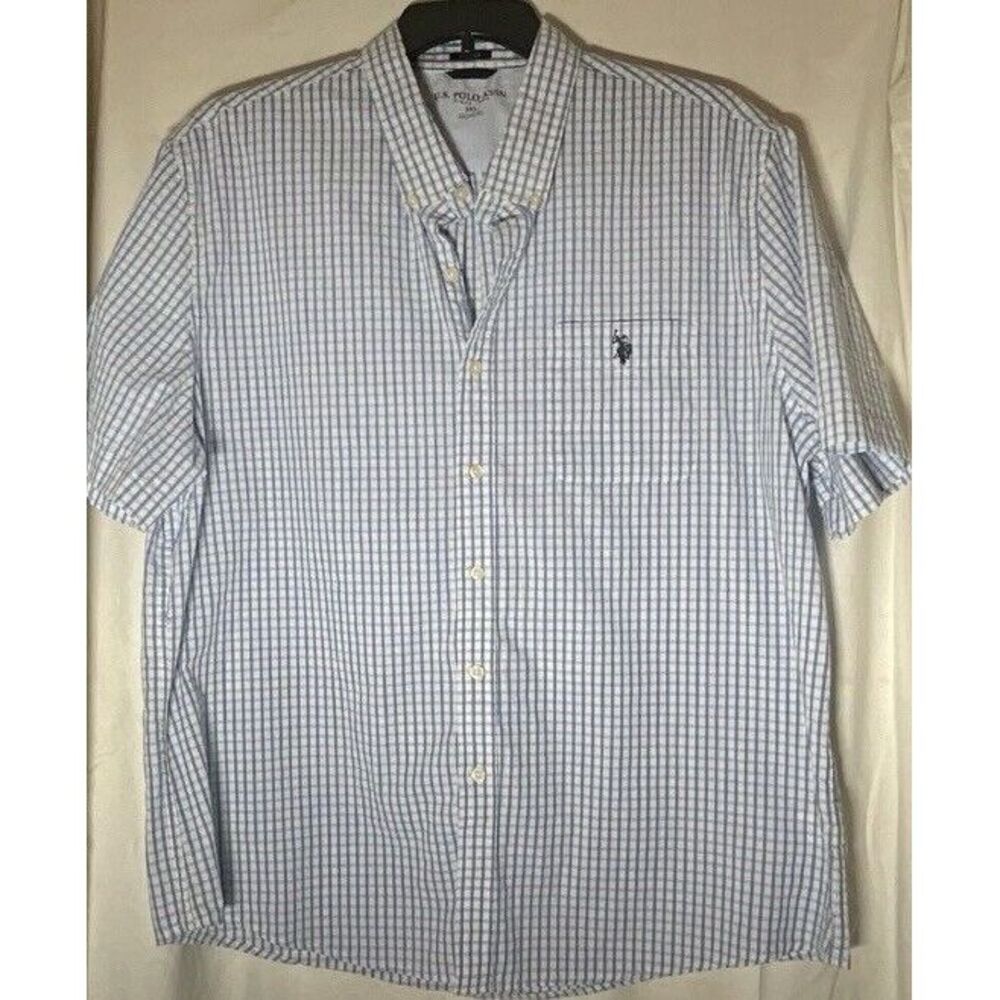 US POLO ASSN Blue‎ Plaid Button Down Shirt - Men's Size 3X